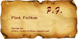 Pint Folkus névjegykártya